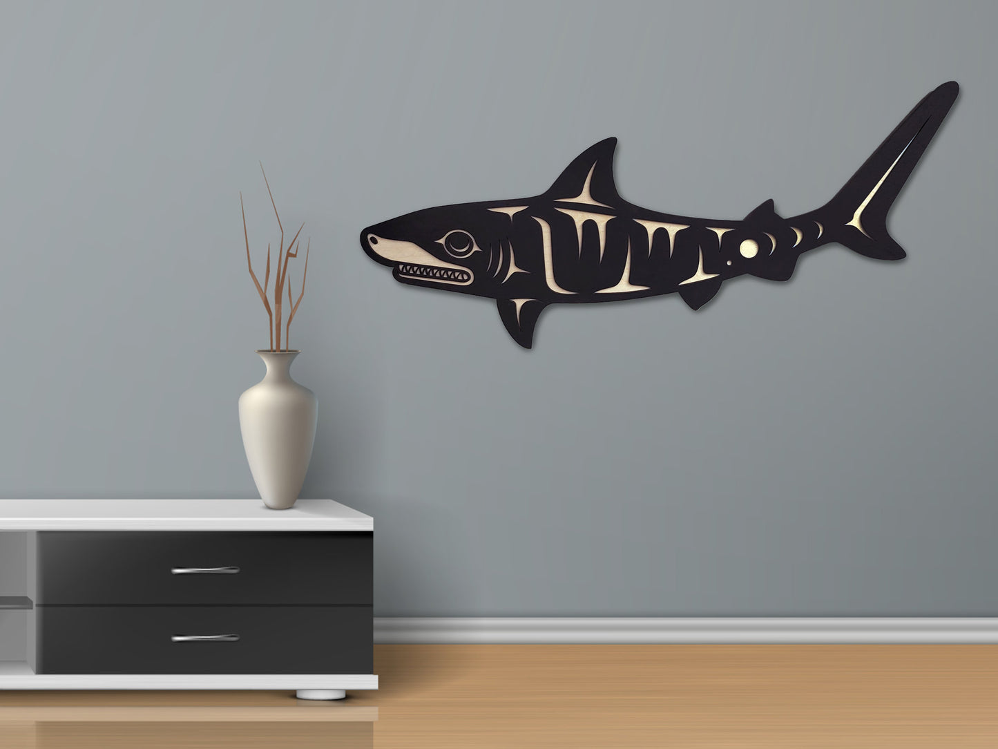 Coast Salish Tiger Shark Wall Art