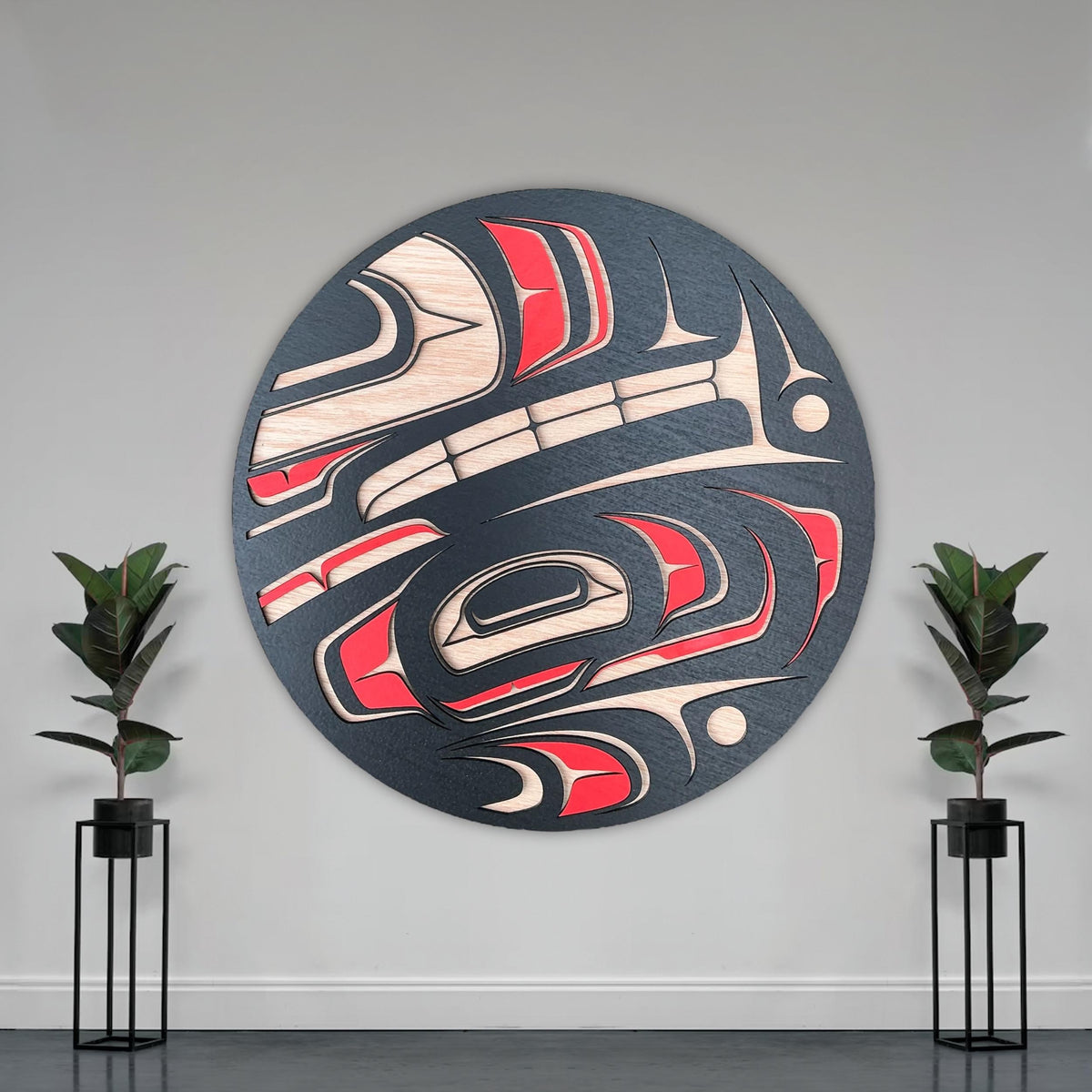 Coast Salish Round Killer Whale Wall Art